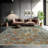 8x10 Hand Knotted Turkish Oushak  100% Wool Transitional Oriental Area Rug Beige, Rust Color